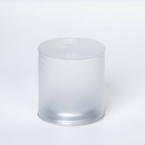 Inflatable translucent solar LED light with a simple cylindrical shape, designed for safe and portable illumination in camping, emergency supplies, and outdoor lighting collections.