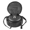 Durable black ripstop transport bag with zippered mesh pocket, open to reveal a cooking oven inside, designed for outdoor use in Farm, Garden & Tool, Camping, and Best Sellers collections.