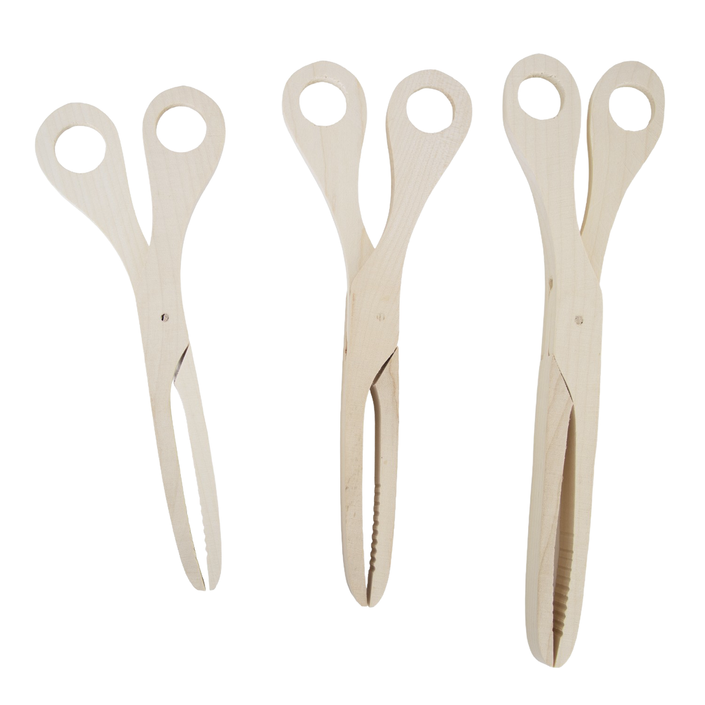 German-Made Maple Scissor Tongs