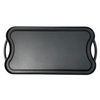 Handcrafted nitrogen-infused cast iron griddle with a smooth flat surface, featuring ergonomic handles, designed for durable grilling in Kitchen & Food, Cookware, and Grilling collections.