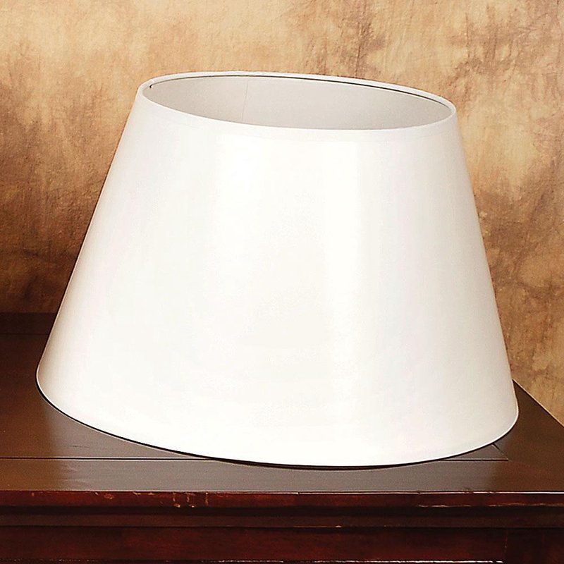 White tapered parchment lamp shade designed for a 14-inch tripod oil lamp, featured in Lamps & Lighting, Parts and Accessories, Lamp Shades, Best Sellers, and Promo Eligible collections.