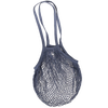 Dark gray 100% natural cotton reusable string bag with shoulder handles, stretchable and lightweight for carrying various items, ideal for Kitchen & Food, Storage and Serving, Best Sellers, and Promo Eligible collections.