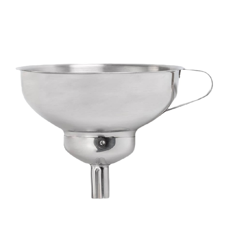 Stainless steel funnel with a detachable spout for filling jars and bottles, designed for Kitchen & Food, Food Preservation, and Canning Accessories collections.