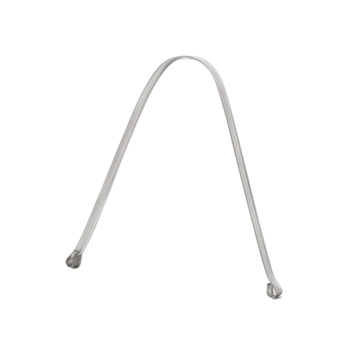Stainless steel tongue scraper with curved design for comfortable cleaning, promoting fresh breath and hygiene, featured in Health & Wellness and Grooming and Personal Hygiene collections.