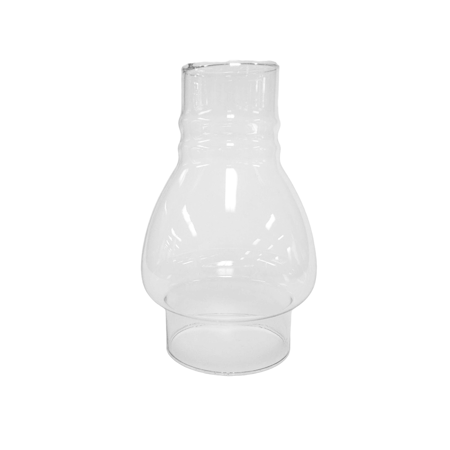Clear ribbed lamp chimney with 2-7/8 inch base, designed as a durable replacement part for lamps, featured in Lamps & Lighting, Parts and Accessories, and Chimneys and Globes collections.