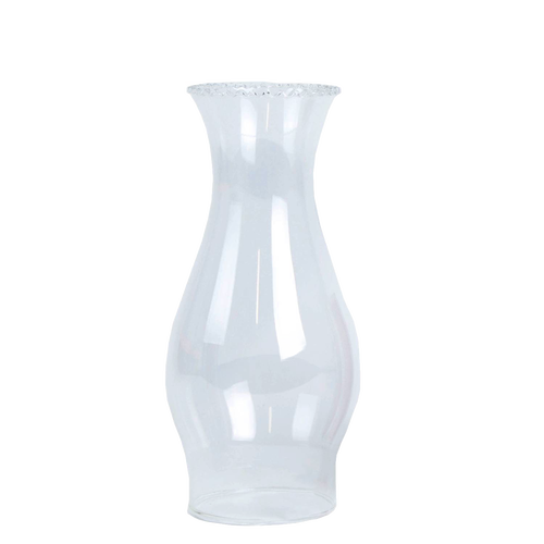 Clear glass crimp top oil lamp chimney with a 3-inch base, designed as a durable replacement part in Lamps & Lighting, Parts and Accessories, Chimneys and Globes collections.