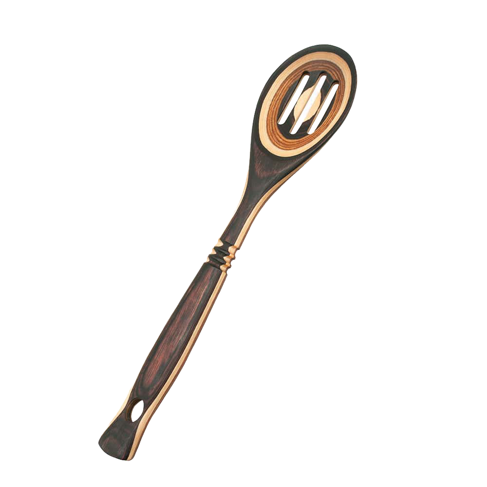 Handcrafted pakkawood slotted spoon with colorful layered patterns, durable and heat resistant, perfect for Kitchen & Food, Kitchen Gadgets, Cooking and Baking Helpers, Storage and Serving, and Best Sellers collections.