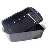 Two-piece non-stick black loaf pans with perforated inner pan for draining fat, ideal for baking and cooking in Kitchen & Food, Cookware, and Baking Supplies collections.