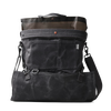 Durable weather-resistant dark canvas harvesting bag with multiple pockets and adjustable straps, featuring a removable watertight liner, perfect for farm, garden, and apple harvest supplies.
