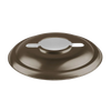 Handcrafted steel reflector shade in brown, designed for directing light downward and reducing glare, ideal for lamps and emergency supplies collections.