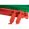 Handcrafted wooden log pieces in red and green with interlocking notches, designed for creative indoor play, part of USA Made and Wooden Toys collections.