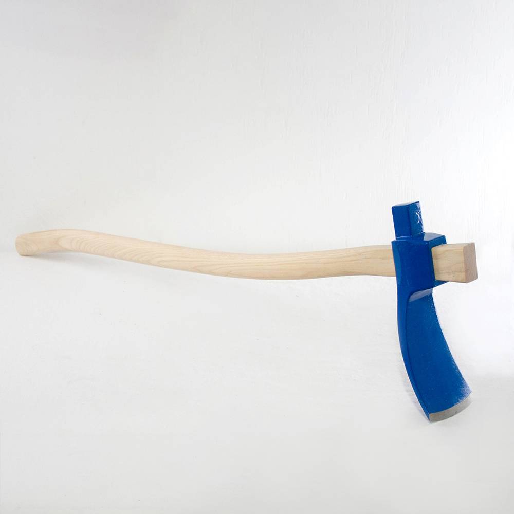 Handcrafted foot adze with a high-quality blue steel blade and natural wooden handle, designed for durable use in farm tools, hand tools and hardware, and best sellers collections.
