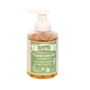 Clear pump bottle of handcrafted moisturizing foaming hand soap with lemongrass scent, made in USA using natural oils including olive, coconut, sunflower, honey, and jojoba, ideal for Health & Wellness, Grooming and Personal Hygiene, Soaps, and Best Sellers collections.