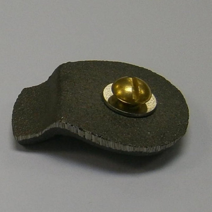 Iron check valve weight with a brass screw, designed as a replacement part for cistern water pumps, made in USA and featured in pump parts and appliances collections.