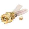 Handcrafted polished brass burner with woven cotton wick and adjustment knob, designed for lamps, featured in Lamps & Lighting, Parts and Accessories, Lamp Burners and Collars, Best Sellers, Promo Eligible collections.