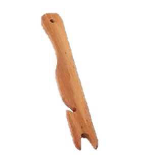 Handcrafted solid American Hard Maple wooden utensil with a notched design for gripping, ideal for Kitchen & Food, Holiday Hosting, USA Made, and Bread Making Supplies collections.