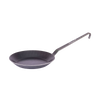 Handcrafted wrought iron pan with a long handle and textured cooking surface, designed for exceptional heat conduction, ideal for Farm, Garden & Tool, Kitchen & Food, Camping, Cookware, Pots and Pans, Best Sellers, and Promo Eligible collections.