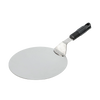Extra wide stainless steel spatula with a soft silicone grip handle, designed for easy transferring of cakes, pizzas, and breads, perfect for Kitchen & Food and Cooking and Baking Helpers collections.