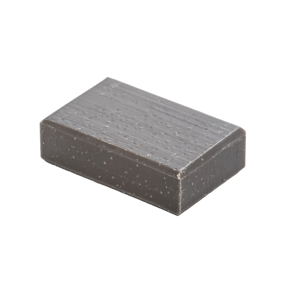 Handcrafted dark gray natural soap bar with subtle texture, made in the USA, featured in Health & Wellness, Grooming and Personal Hygiene, Soaps and Soapmaking, Soaps, Best Sellers, and Promo Eligible collections.