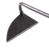 Close-up of a handcrafted steel blade with a sharpened edge on a small garden hoe tool, designed for precise weed removal in flower and vegetable beds, ideal for Farm, Garden & Tool and Garden Accessories collections.