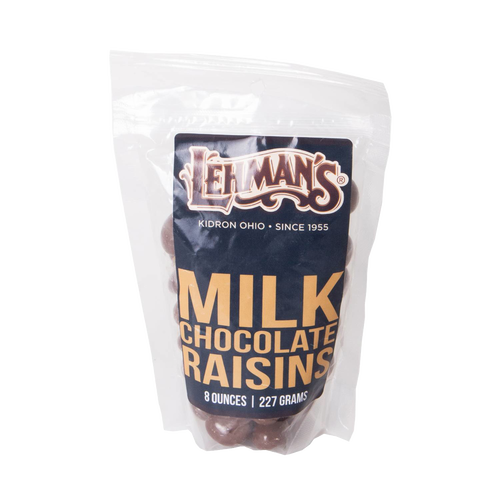 Resealable bag of handcrafted milk chocolate covered raisins, made in USA, ideal snack from Kitchen & Food, Food, Snacks and Sweets, Candy, Best Sellers, and Promo Eligible collections.
