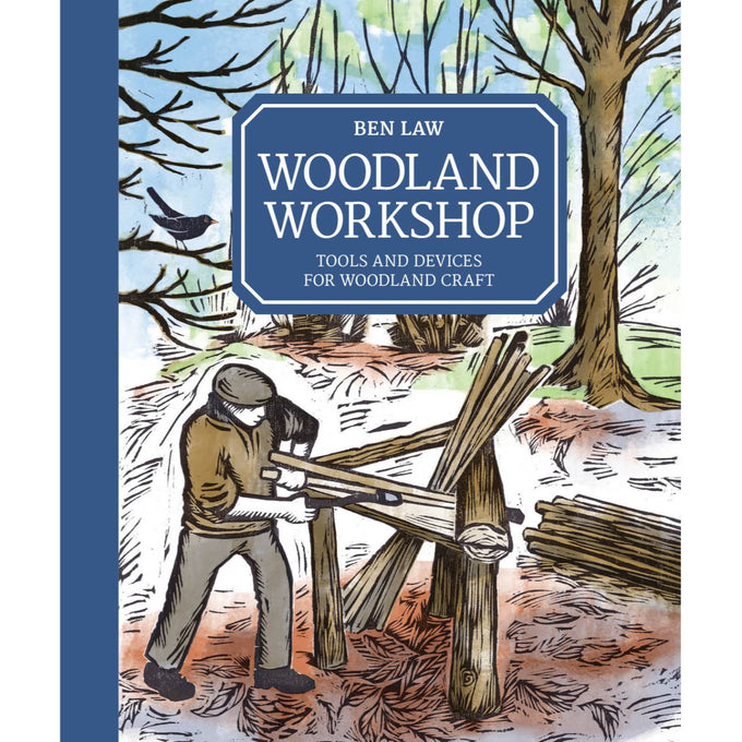 Illustrated cover of a woodland craftsman using traditional tools to split wood in a forest setting, featured in Toys, Books & Games, Books, and Home and Garden How-To Books collections.