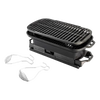 Compact handcrafted cast iron hibachi-style grill with removable grate, slide-out ash drawer, and spring handles, ideal for Farm, Garden & Tool, Camping, and Cookware collections.