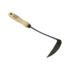 Durable hand hoe with a wooden handle and curved metal blade designed for removing weeds and grass, suitable for Farm, Garden & Tool, Garden Accessories, Best Sellers, Promo Eligible collections.
