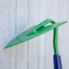 Handcrafted furrowing tool with a sharp green high-carbon steel arrowhead blade and sturdy handle, made in the USA, perfect for precise row making in Farm, Garden & Tool collections.