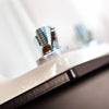 Close-up of a sturdy steel wing nut and bolt securing the handcrafted counter clamp for stable mounting of grain mills, featured in Kitchen & Food, Grain Mills, and USA Made collections.