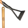 Handcrafted junior-sized garden hoe with a long wooden handle and sharp forged steel blade, designed for small hands and ideal for Farm, Garden & Tool, Digging and Cultivating, Garden Accessories, Best Sellers, and Promo Eligible collections.