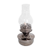 Lehman's handcrafted wall-mounted oil lamp with a painted pewter-like finish and clear ribbed glass chimney, perfect for cozy lighting in lamps & lighting and oil lamps collections.