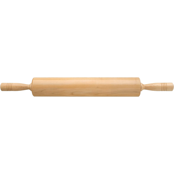 Classic 15-inch traditional maple rolling pin with extra-long comfortable handles, made in USA, ideal for Kitchen & Food, Cookware, Baking Supplies, and Best Sellers collections.