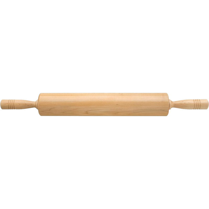 Classic 15-inch traditional maple rolling pin with extra-long comfortable handles, made in USA, ideal for Kitchen & Food, Cookware, Baking Supplies, and Best Sellers collections.