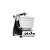Black and white ice cream mixer attachment designed for use with stand mixers, featuring a freezing bowl and control knobs, ideal for Kitchen Gadgets and Specialty Equipment collections.