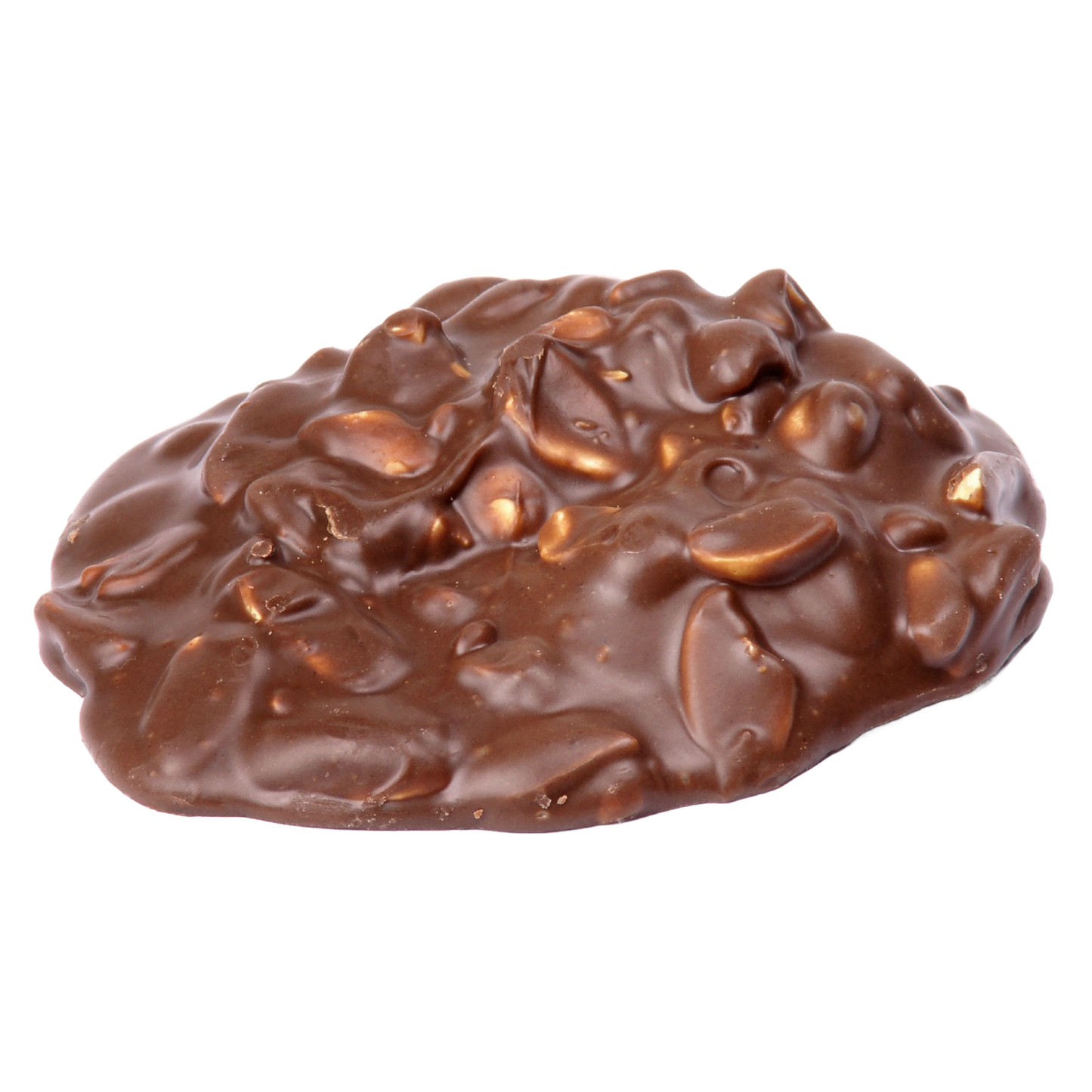 Single piece of handcrafted milk chocolate maple candy with crunchy nuts, gluten-free and made in USA, ideal for Kitchen & Food, Candy, and Best Sellers collections.