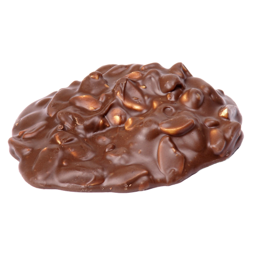Single piece of handcrafted milk chocolate maple candy with crunchy nuts, gluten-free and made in USA, ideal for Kitchen & Food, Candy, and Best Sellers collections.