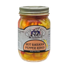 Jar of handcrafted hot banana pepper rings, made in USA, perfect for adding bold flavor to sandwiches, salads, and pizza, featured in Kitchen & Food and Pantry collections.