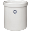 Handcrafted American stoneware crock with a classic white glaze and stamped gallon number, ideal for food preservation and kitchen use, featured in USA Made and Home & Decor collections.