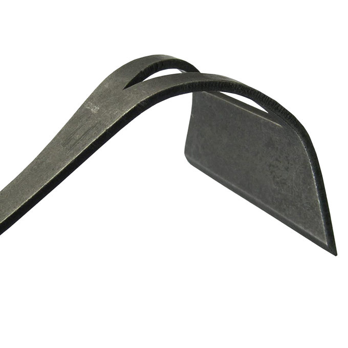 Hand-forged sharpened boron steel blade of a lightweight bio onion hoe designed for tight spaces, ideal for farm, garden & tool, digging and cultivating, and garden accessories collections.