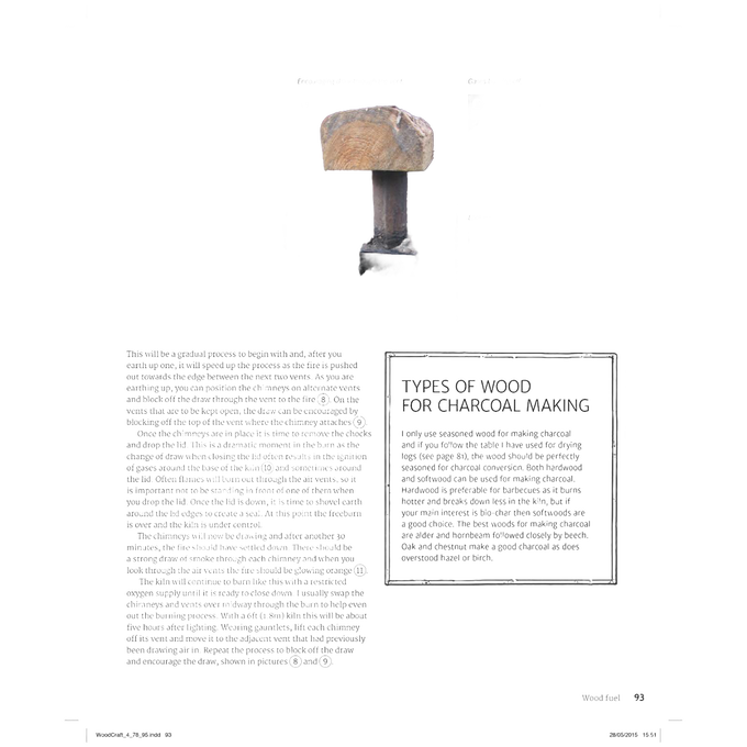 Page from a woodworking book showing detailed instructions and measurements for a hand tool with an image of a wooden mallet, part of a collection including home and garden how-to guides and craft projects.