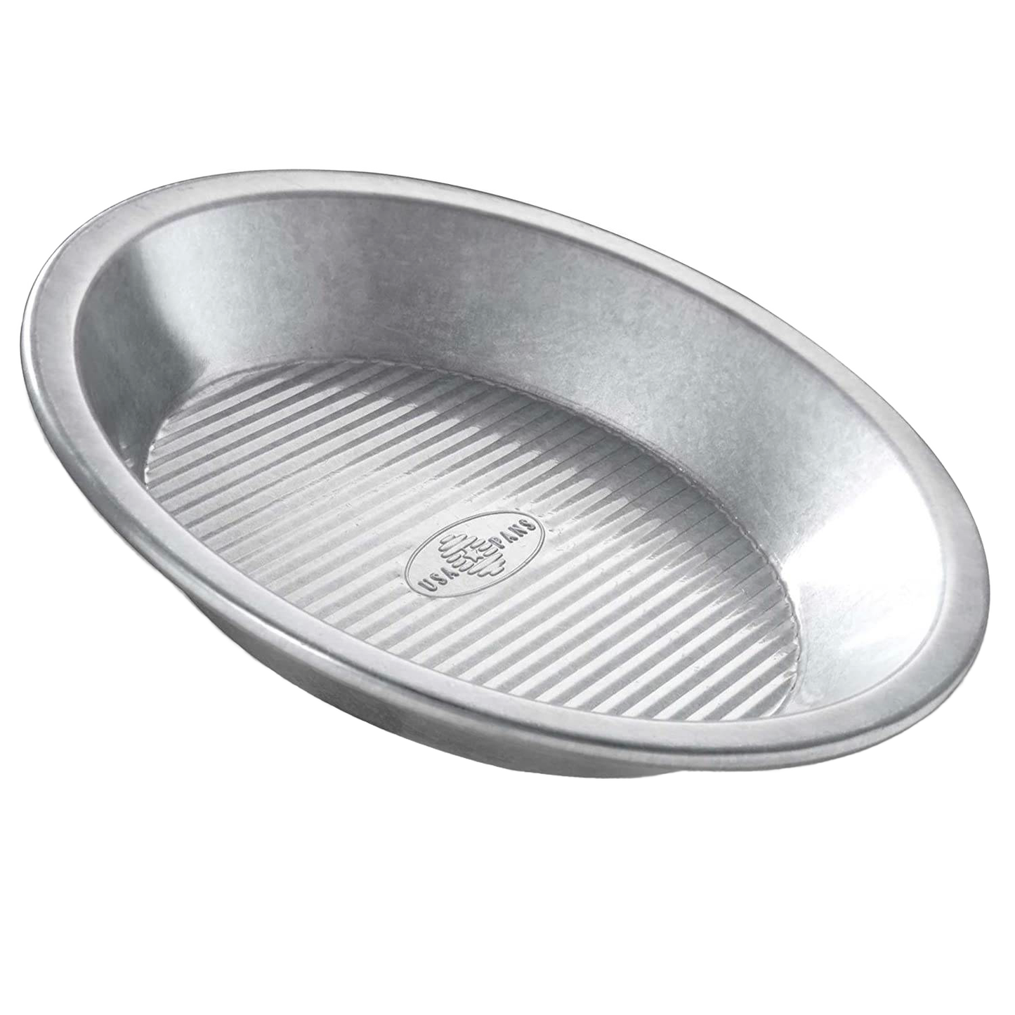 9-inch aluminized steel pie pan with fluted base for improved air circulation and easy pie release, crafted in USA, perfect for Baking Supplies, Kitchen & Food, and Cookware collections.