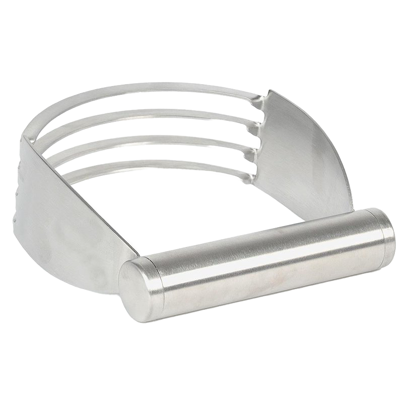 Chunky stainless steel hand pastry blender with four sturdy blades and comfortable handle, designed for effortless dough mixing in Kitchen & Food, Cookware, and Baking Supplies collections.