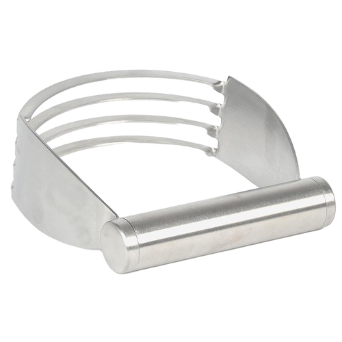 Chunky stainless steel hand pastry blender with four sturdy blades and comfortable handle, designed for effortless dough mixing in Kitchen & Food, Cookware, and Baking Supplies collections.
