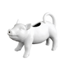 Glossy white porcelain creamer shaped like a playful pig with a drip-free spout, handcrafted for Kitchen & Food, Dinnerware, Storage and Serving, and Best Sellers collections.