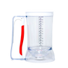 Clear plastic batter dispenser with red soft grip handle and measurement markings, designed for easy, precise batter pouring with less mess, featured in Kitchen & Food and Baking Helpers collections.