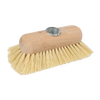 Handcrafted scrubber head with extra-hard tampico bristles and wooden block, designed for household cleaning, ideal for tubs, showers, and grout, featured in Home & Decor and Best Sellers.