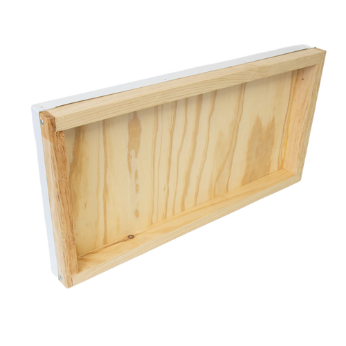 Handcrafted 5-frame telescoping metal cover with natural wood frame, designed to protect beehives from weather, ideal for Farm, Garden & Tool, Beekeeping Supplies, and Amish Made collections.