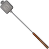Cast iron square pie iron with long metal handle and wooden grip, designed for camping and outdoor cooking, featured in Farm, Garden & Tool, Best Sellers, and Promo Eligible collections.