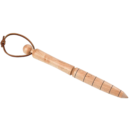 Hand-turned garden dibble made from durable maple with one-inch depth markings up to six inches, finished with beeswax and featuring a hanging strap, part of Farm, Garden & Tool and USA Made collections.